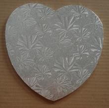 Heart Shaped MDF Cake Board With Silver Embossed Foil