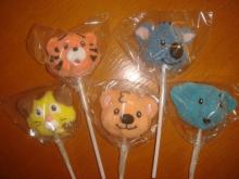 animal heads lollipop of marshmallow