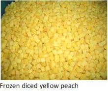 Frozen diced yellow peach