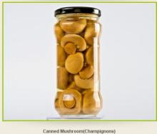 canned mushroom in glass jar