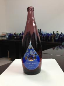 Purple Glass bottle for mineral water
