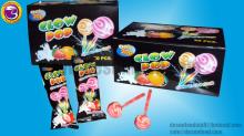 Glow pop fluorscent lollipop/lollipop candy