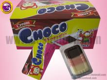 Three color chocolate cup with chocolate biscuit