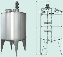  Stainless  Steel Single-layer Storage Tank with Stirrer