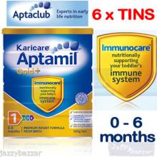 6 x900g Karicare 0-6 Mnth Aptamil Gold Plus Newborn Baby Formula Milk Powder