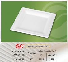 P035-8inch biodegradable square plate