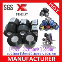 Fineray brand FC3 30mm*120m black Black Hot Stamping Foil/Ribbons Black Coding Foil for date coding