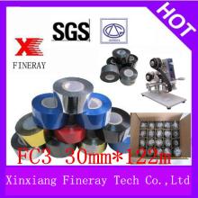 FC3 30mm*122m black hot foil stamp ribbon / Coding date ribbon for date/batch number coding