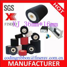 XJ Dia 36mm*16mm Black Hot melt ink roll / Hot melt ink roller for date coding for plastic bags