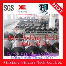 Fineray brand FC3 500mm*3000m black Hot coding foil jumbo roll