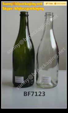 750ml dark green/flint champagne glass bottle