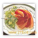 Abraham Westphalian smoked ham with zucchini, peas and curd cheese