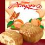 Sweet biscuit with fruit stuffing