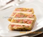 LOAF OF LEEK WITH BLOCK OF  GOOSE   FOIE   GRAS 