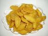 Preserved pear halves unpeeled