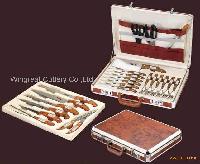 25pcs kitchen knife set with Al case