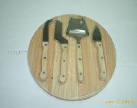 4pcs knife with wooden cutting board