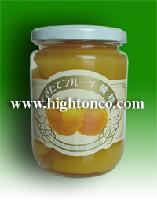 yellow peach in glass jar