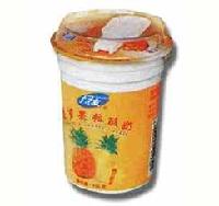 AGITATING CUP-LOADED YOGHURT