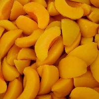 Frozen yellow peach strips