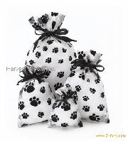 Flocked Paw Print Bag