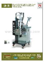 : FULLY AUTOMATIC VERTICAL FORM, FILL AND SEAL TEA BAG PACKING MACHINE WITH THREAD & LABEL.