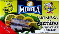 Sardines in vegetable oil with lemon, MIRELA 125 g