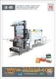 automatic shrink tunnel with web sealer attachment for group packing of bottles (Model LX-811)
