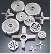 Meat mincer , plate , machine knife