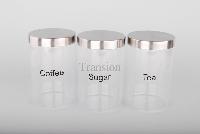Clear Plastic canister with S/S clear lid