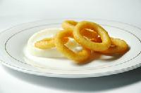Frozen battered formed onion rings