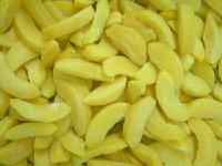 Frozen yellow peach slices