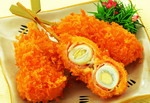 Steak of quail eggs and bacon