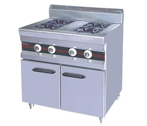 4 bunners  gas   range  with cabinet